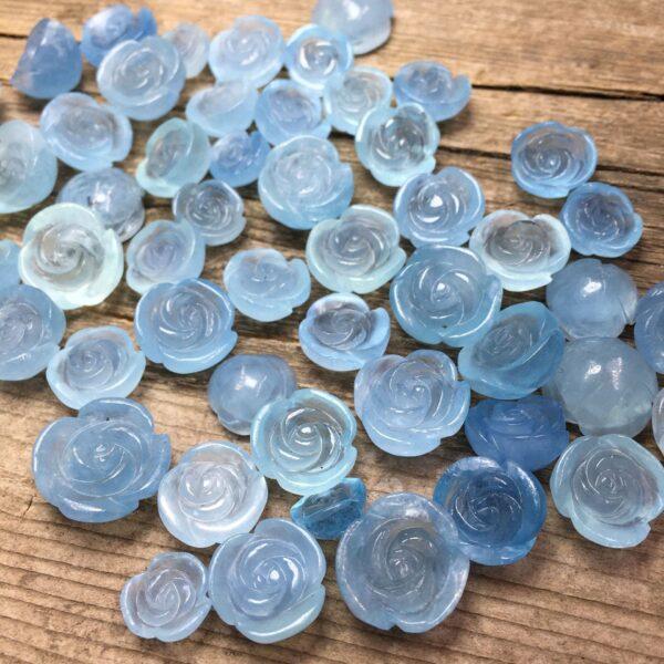 aquamarine bead, flower bead, blue bead, clear bead, charm bead, bracelet bead - Image 6