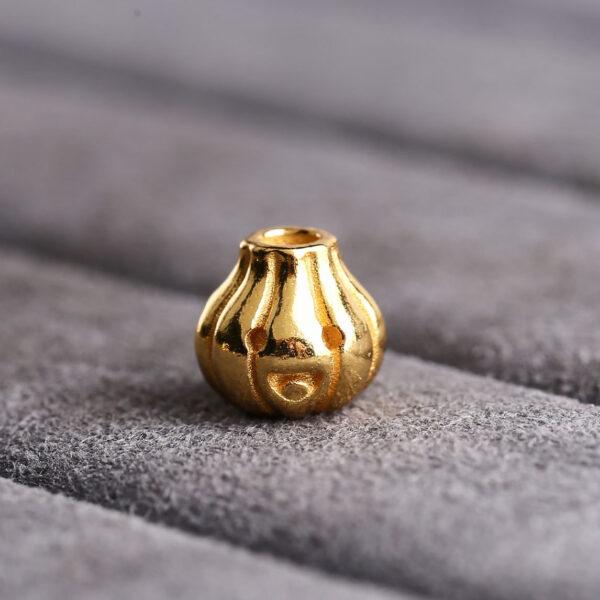garlic bead, stripe pattern bead, spacer bead, s925 sterling silver, silver bead, gild bead, golden bead - Image 6