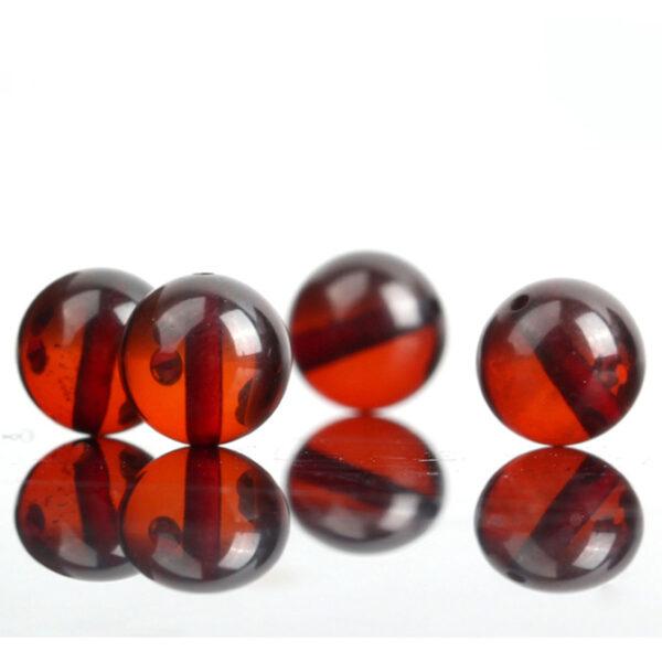 amber bead, yellow bead, red bead, clear bead, round bead, through hole bead - Image 7