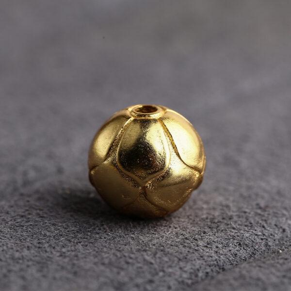 lotus bud bead, round bead, flower bead, spacer bead, s925 sterling silver, sterling silver bead, golden bead, gild bead - Image 6