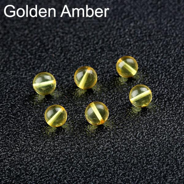 amber bead, yellow bead, red bead, clear bead, round bead, through hole bead - Image 4