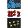 amber bead, yellow bead, red bead, clear bead, round bead, through hole bead