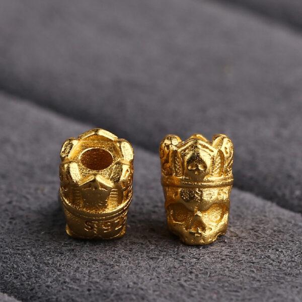 skull shape bead, crown bead, crown skull bead, spacer bead, s925 sterling silver, sterling silver bead, golden bead, gild bead