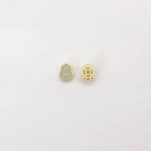 gourd bead, bezel bead, nephrite bead, white bead, sterling silver bead, gild bead, golden bead, 2pcs / 5 pcs