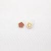 peach flower bead, bezel bead, strawberry quartz bead, red bead, sterling silver bead, gild bead, golden bead, 2pcs / 5 pcs