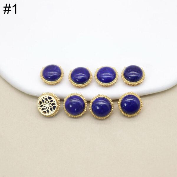 square bead, pixiu bead, bezel bead, lazurite bead, lazurite charm, blue bead, sterling silver bead, gild bead, golden bead, 2pcs / 5 pcs - Image 2