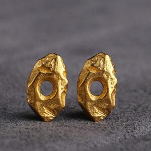 irregular bead, meteorite shape bead, spacer bead, s925 sterling silver, sterling silver bead, golden bead, gild bead