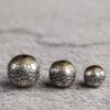 lotus flower bead, flower bead, round bead, spacer bead, s925 sterling silver, silver bead, oxidized silver bead