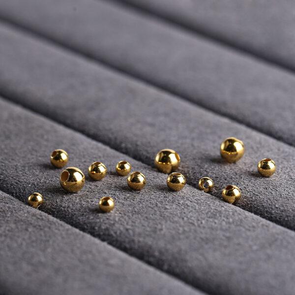 round bead, bright bead, smooth bead, simple bead, spacer bead, s925 sterling silver, sterling silver bead, golden bead, gild bead - Image 2