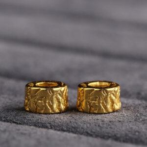 trunk shape bead, spacer bead, s925 sterling silver, sterling silver bead, golden bead, gild bead