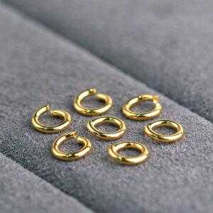 open ring bead, bright bead, smooth bead, simple bead, spacer bead, s925 sterling silver, sterling silver bead, golden bead, gild bead