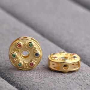 donut bead, rondelle bead, spacer bead, s925 sterling silver, sterling silver bead, golden bead, gild bead