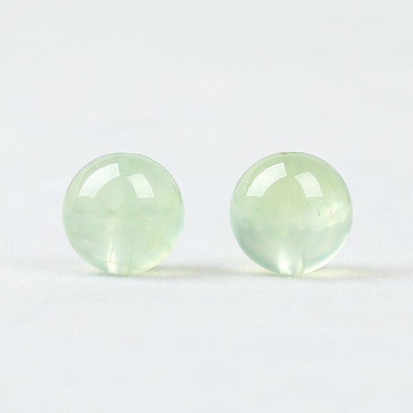 prehnite bead, green bead, clear bead, round bead, through hole bead, natural bead, genuine bead