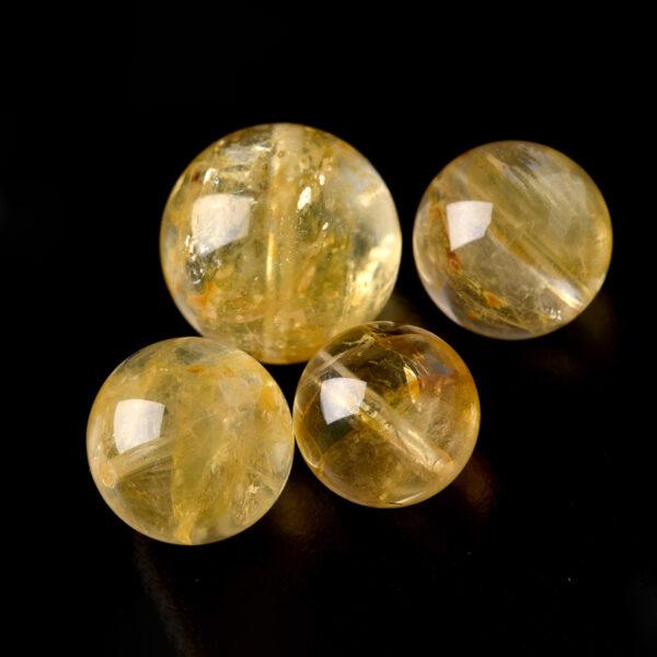 yellow hematite quartz bead, yellow bead, clear bead, round bead, through hole bead, natural bead, genuine bead