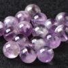 purple rutilated quartz bead, purple bead, clear bead, round bead, through hole bead, natural bead, genuine bead