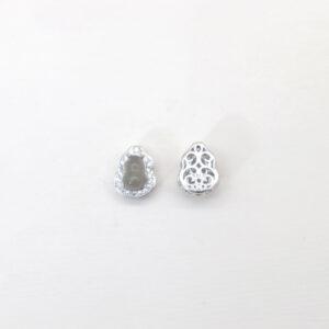 gourd bead, bezel bead, nephrite bead, gray purple bead, sterling silver bead, gild bead, golden bead, 2pcs / 5 pcs