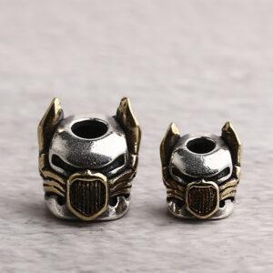 robot head bead, helmet bead, spacer bead, s925 sterling silver, silver bead, oxidized silver bead