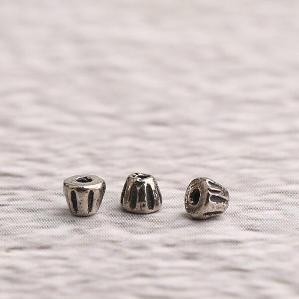 tower bead, small bead, spacer bead, s925 sterling silver, silver bead, oxidized silver bead