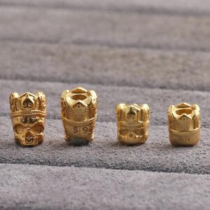 crown skull shape gild s925 sterling silver bead