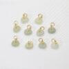 simple oval charm, nephrite charm, white charm, green charm, sterling silver charm, gild bead, golden charm, 2pcs / 5 pcs