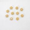 peach flower bead, bezel bead, pearl bead, white bead, sterling silver bead, gild bead, golden bead, 2pcs / 5 pcs