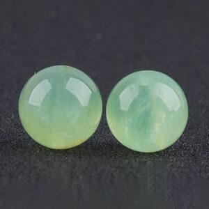 prehnite bead, green bead, yellow bead, round bead, through hole bead