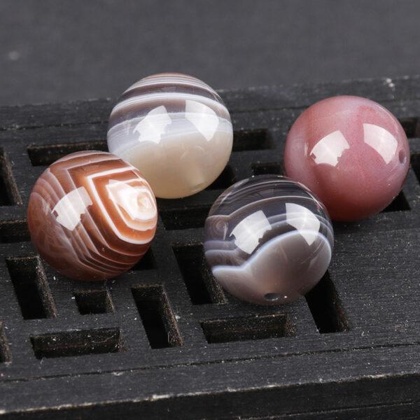 strip pattern agate bead, round bead, through hole bead