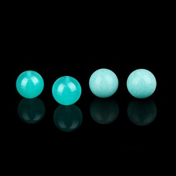 amazonite bead, green bead, round bead, through hole bead
