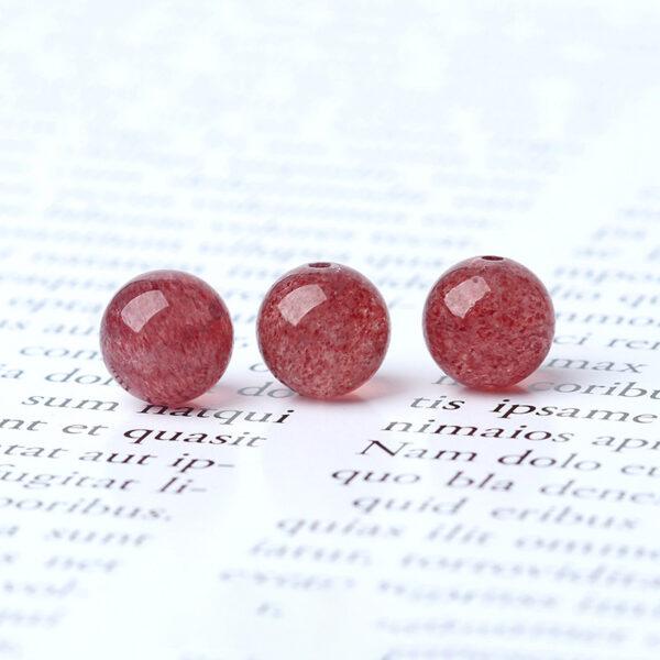Strawberry Quartz bead, red bead, round bead, through hole bead