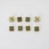 Four-leaf clover bead, bezel bead, nephrite bead, gray green bead, sterling silver bead, gild bead, golden bead, 2pcs / 5 pcs