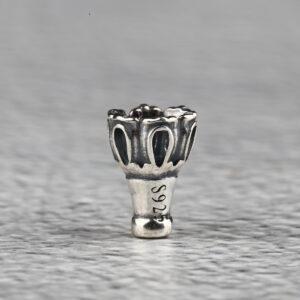 tower bead, lotus flower bead, bead holder, spacer bead, s925 sterling silver, silver bead, oxidized silver bead
