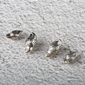 tiger tooth bead, spacer bead, s925 sterling silver, silver bead, oxidized silver bead