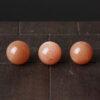peach moonstone bead, orange moonstone bead, round bead, through hole bead