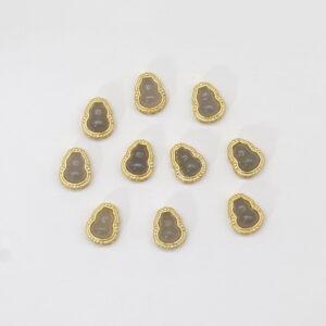 gourd bead, bezel bead, nephrite bead, gray purple bead, sterling silver bead, gild bead, golden bead, 2pcs / 5 pcs