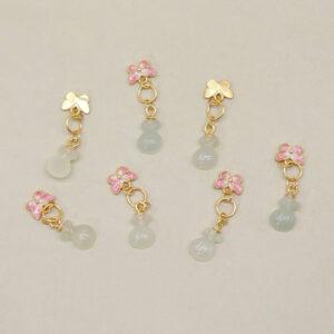 butterfly charm, nephrite charm, flower charm, enamel charm, sterling silver charm, gild bead, golden charm, 2pcs / 5 pcs