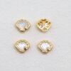 shell bead, bezel bead, white bead, sterling silver bead, gild bead, golden bead, 2pcs / 5 pcs