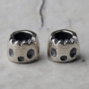 ghost bead, face bead, spacer bead, s925 sterling silver, silver bead, oxidized silver bead