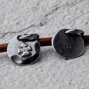 round charm, eagle charm, s925 sterling silver, silver bead, silver charm, oxidized silver bead