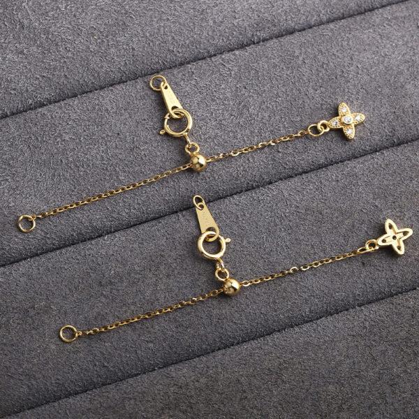 Four-leaf clover chain, Extender Chain, Bracelet Extender, Necklace Extender, s925 sterling silver, silver Extender, golden Chain, gild Extender