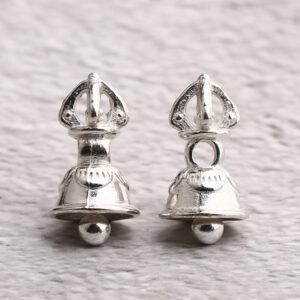bell charm, s925 sterling silver, silver bead, silver charm, oxidized silver bead