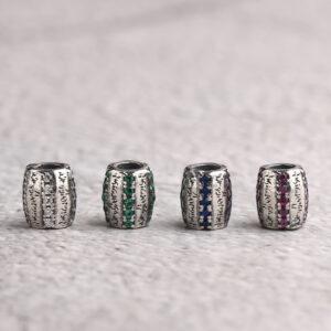 oval bead, retro bead, spacer bead, s925 sterling silver, silver bead, oxidized silver bead