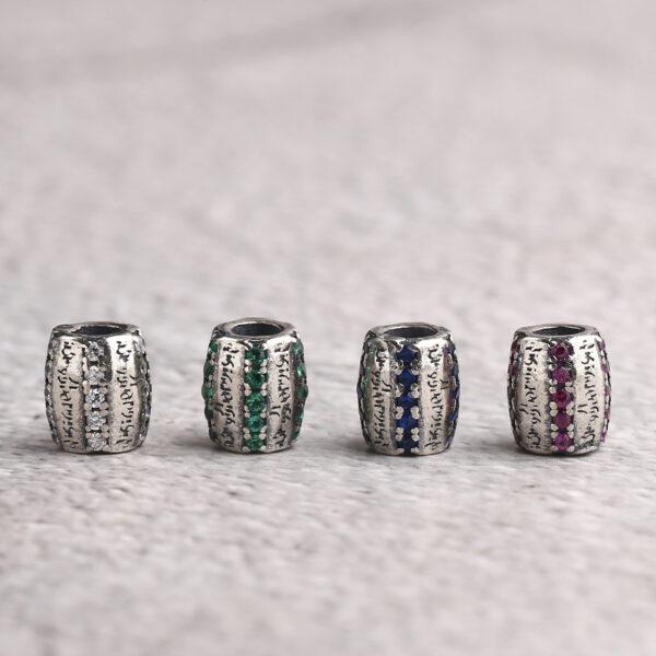 oval bead, retro bead, spacer bead, s925 sterling silver, silver bead, oxidized silver bead