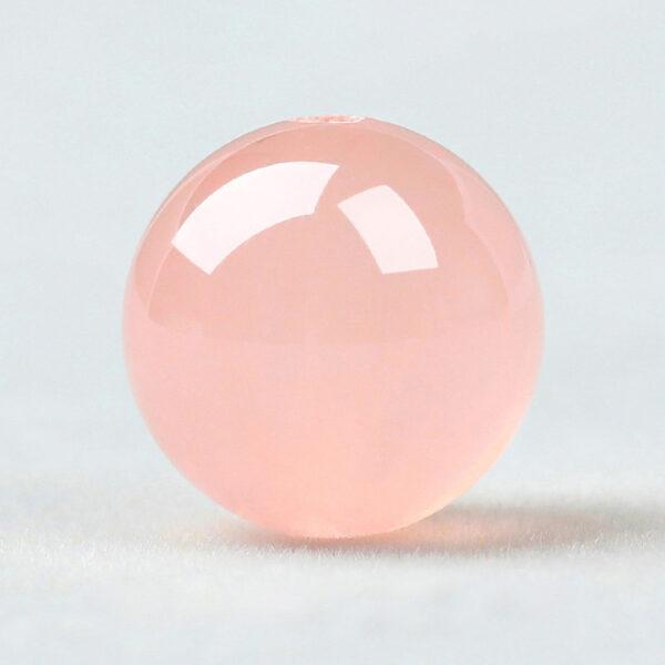 rose quartz bead, natural bead, genuine bead, pink bead, round bead, through hole bead