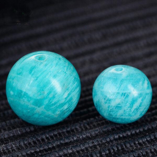 amazonite bead, blue bead, round bead, through hole bead, natural bead, genuine bead