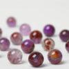 amethyst phantom quartz bead, purple bead, round bead, through hole bead, natural bead, genuine bead