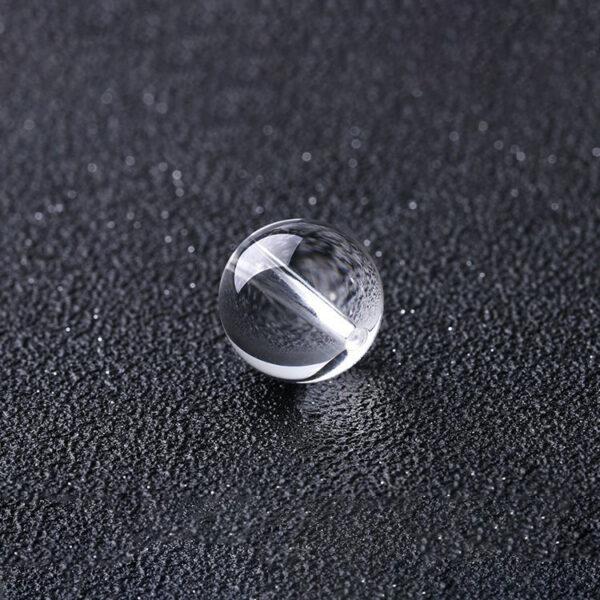 clear quartz bead, round bead, through hole bead, natural bead, genuine bead