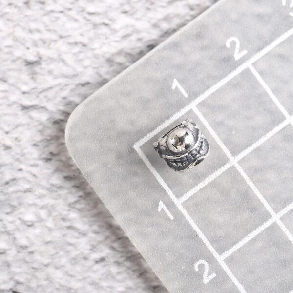 laughing clown bead, spacer bead, s925 sterling silver, silver bead, oxidized silver bead - Image 2