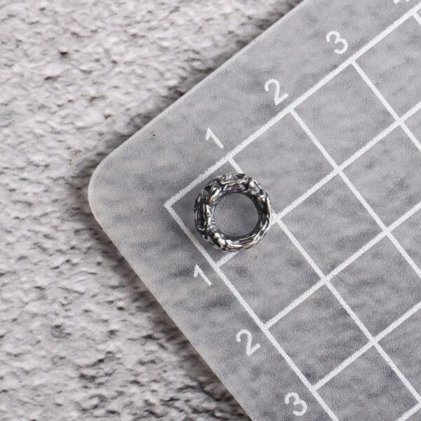 bumpy surface bead, ring bead, spacer bead, s925 sterling silver, silver bead, oxidized silver bead - Image 2