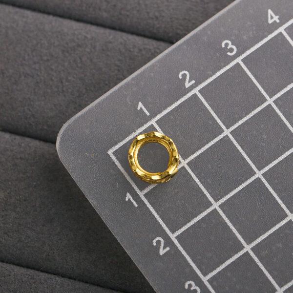 crown bead, ring bead, spacer bead, s925 sterling silver, sterling silver bead, golden bead, gild bead - Image 2