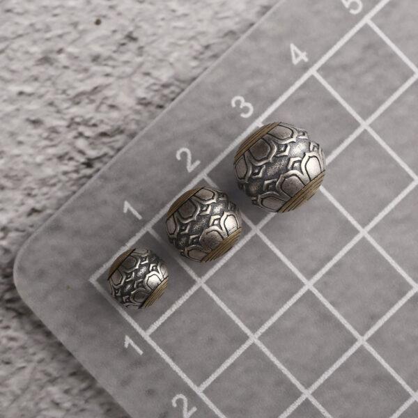lotus flower bead, flower bead, round bead, spacer bead, s925 sterling silver, silver bead, oxidized silver bead - Image 2